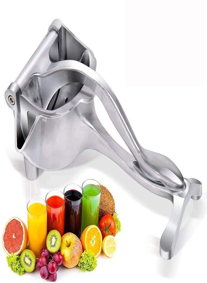 HELLYZ Aluminum Hand Press Juicer for Home & Kitchen - Manual Fruit Juicer for Orange, Lemon & Pomegranate - Durable & Easy to Use (Silver) - Image 1